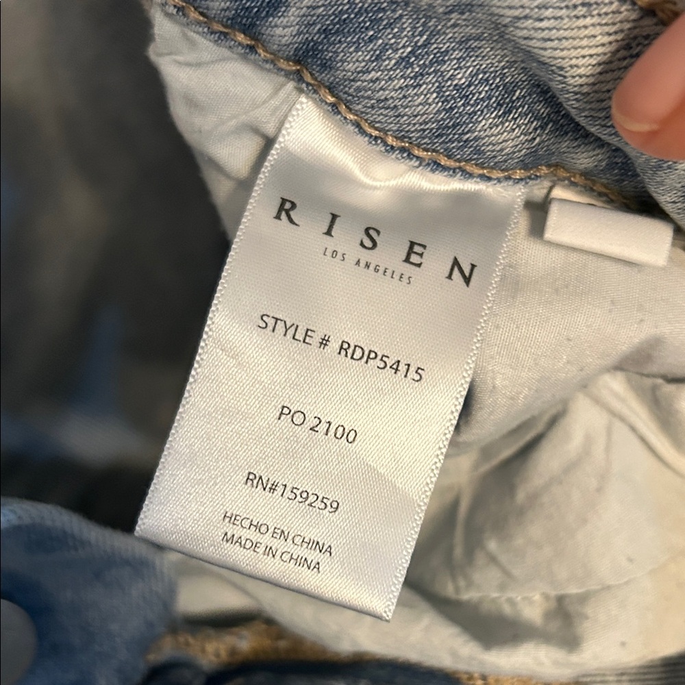 Risen Rayna Button fly High Rise Distressed Flare Jeans - Picture 7 of 9